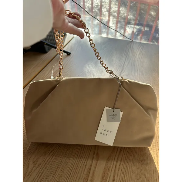 New Women’s A New Day Faux Suede Look Handbag 👜 Purse Snap Closure 7”x13.5”x7” - Image 4