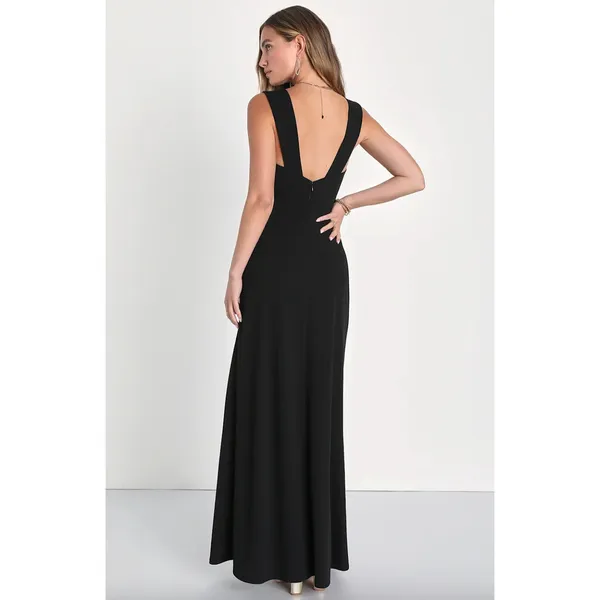 Lulus Daring Elegance Black Sleeveless Mermaid Maxi Dress Formal Evening XL NWT - Image 2