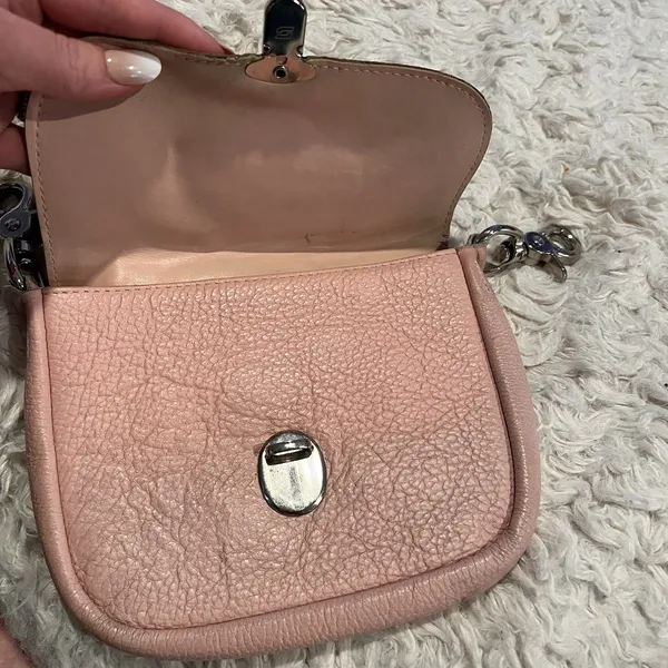 Harley Davidson Small Light Pink Leather Bag Pouch Purse No Strap Biker See Pics - Image 5