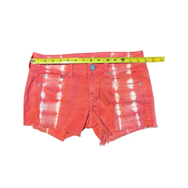 American Eagle Jean shorts Pink Womens Size 4 Stretch Tie Dye Y2K - Image 5