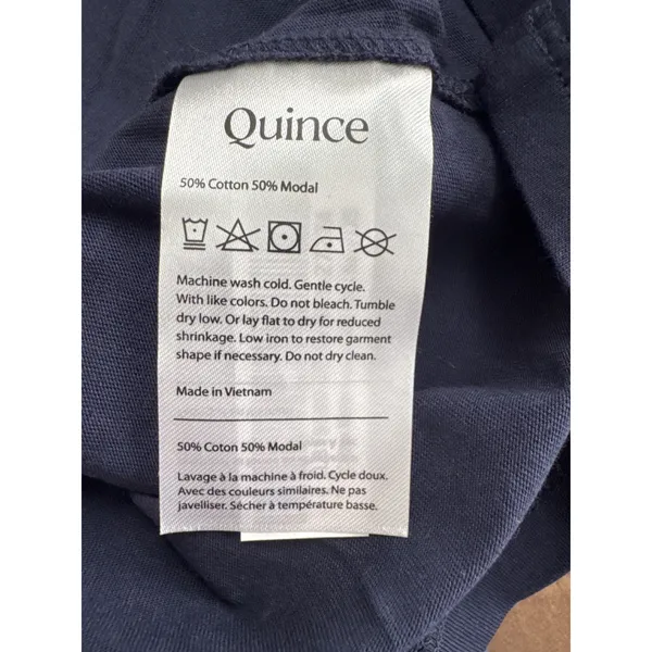 Quince Navy Blue Cotton Modal Scoop Neck T-Shirt Womens XS Basic Minimalist Tee - Image 4