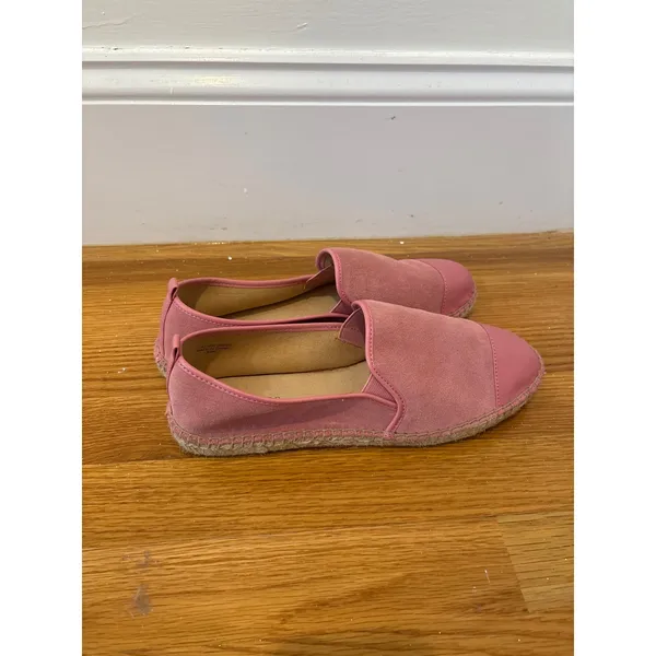 Talbots Pink Suede Leather Cap Toe Espadrille‎ Flats Slip On Shoes Women's 0.5 - Image 2