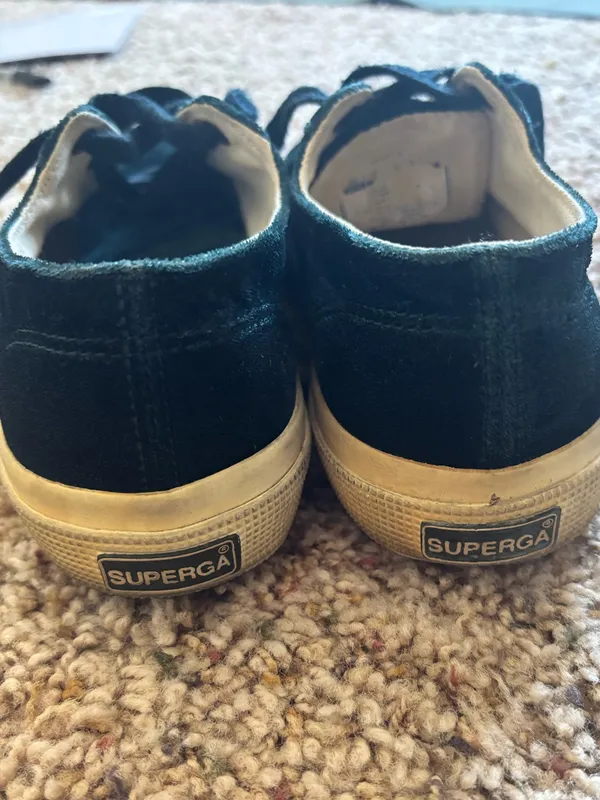 Superga Dark Green Velvet Sneakers - Image 3