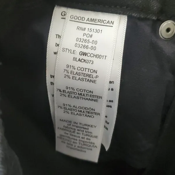 Good American good waist crop black skinny jeans sz 00/24 - Image 11