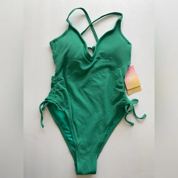 Stoney Clover Lane Textured Cheeky High‎ Leg One Piece Swimsuit Size S - Image 7