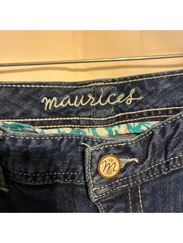 Maurices Women's Bootcut Jeans Mid Rise Dark Wash Stretch Blue Denim Size 13/14 - Image 5