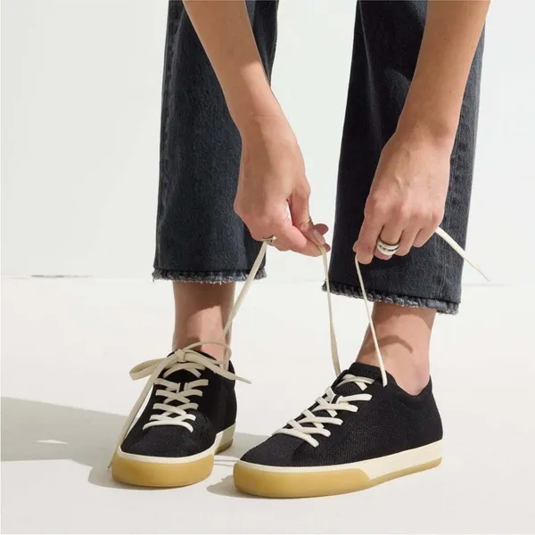 Rothy’s The Lace-Up Sneakers in Black - Image 2