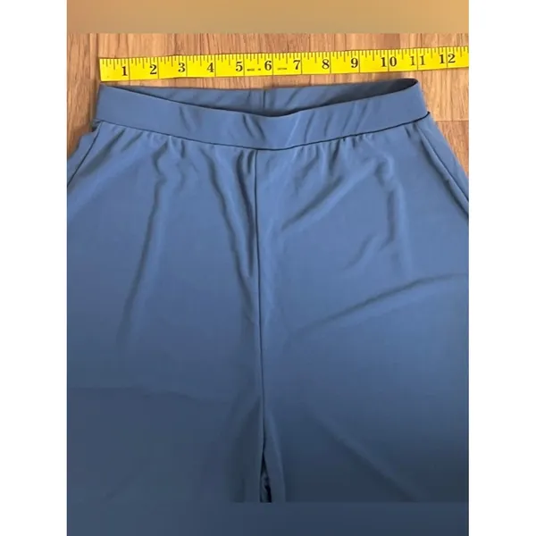 Zara Blue High-Waisted Wide-Leg Pants with Side Slits - Size S - Image 5