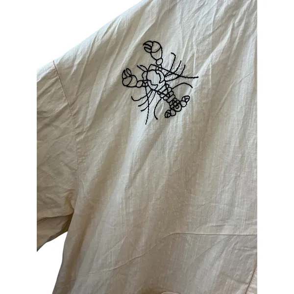 Anthropologie‎ Nautical Embroidered Maxi Dress Cream Seahorse Starfish Small - Image 16