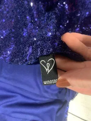Blue Sequin Prom Dress - Image 9