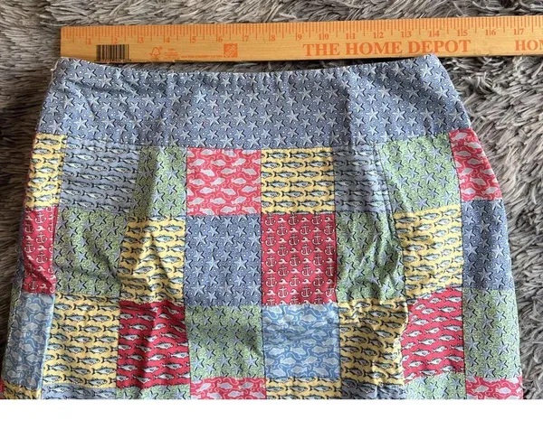 Vineyard Vines Patchwork 100% Cotton‎ Faux Wrap Skirt - Size 4 - Image 5