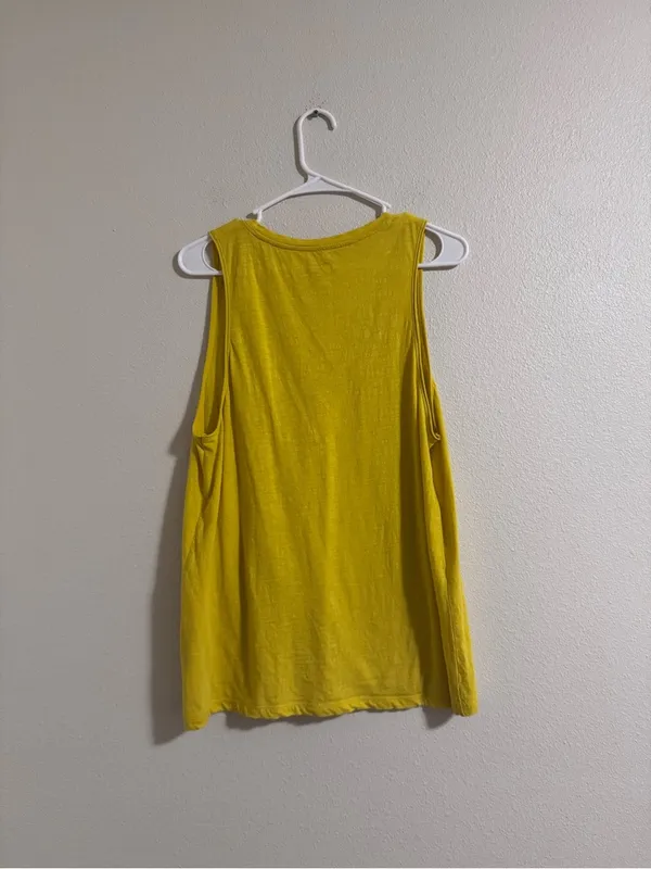 Madewell Yellow V-Neck Pocket Tank - Image 3