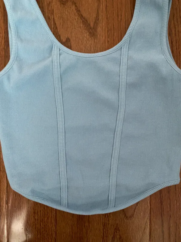 Like new Adreamly Scoop Neckline Ribbed Bustier Corset Knit cropped Tank Top - Image 3