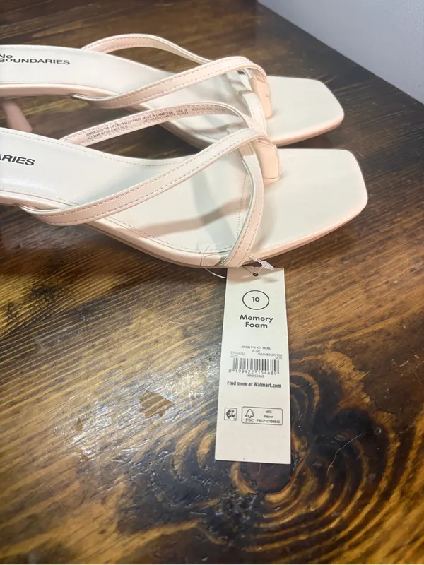 No boundaries bone heeled sandals size 10 - Image 2