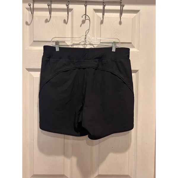 Lands End Womens Black Active Board Shorts Pockets Size 12 Athletic‎ Swim Gym - Image 3