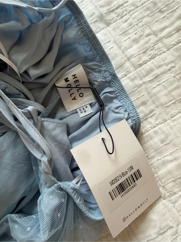 Hello Molly Feature Me Tulle Midi Dress Baby Blue NEW Medium - Image 6