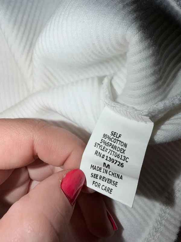 Honey Punch Ribbed Tube Top White Size Medium Strapless Summer Layering Piece - Image 5