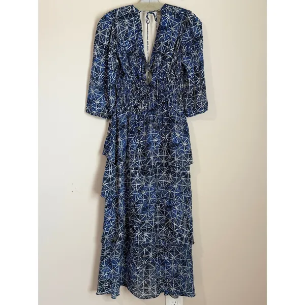 Maje‎ Maxi Ruffle Dress Womens Med Tiered High Low size 38 - Image 4