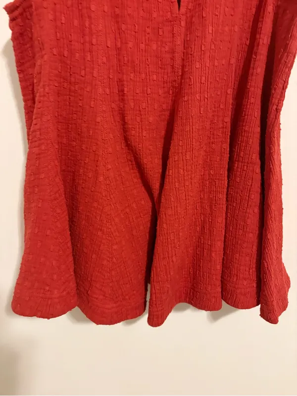 NWT Free People Red/Orange Textured Mini Dress size Medium - Image 8