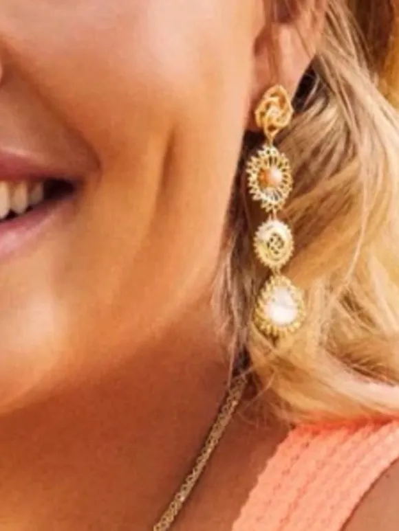 Kendra Scott Brielle Linear Statement Earrings Gold - Image 9