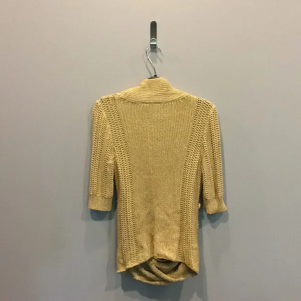 Anthropologie Moth Open Knit‎ Cardigan Draped Button Detail Size S - Image 7