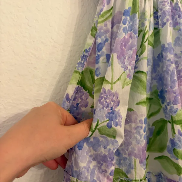Hill House Ellie Nap Dress XL Mrs Alice Blue Hydrangea Floral Midi Smocked - Image 5