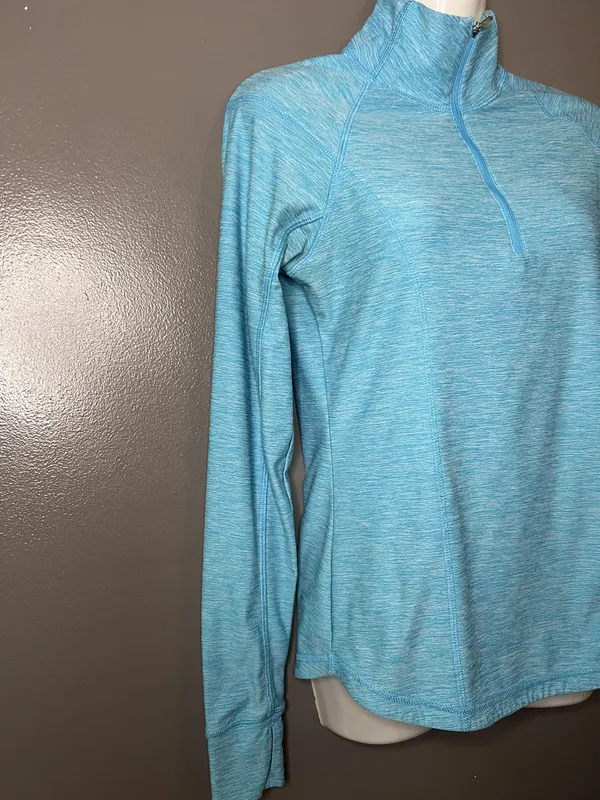 Old Navy Pullover Womens XS Blue 1/4 Zip Mock Neck Athletic Running Top - Image 3