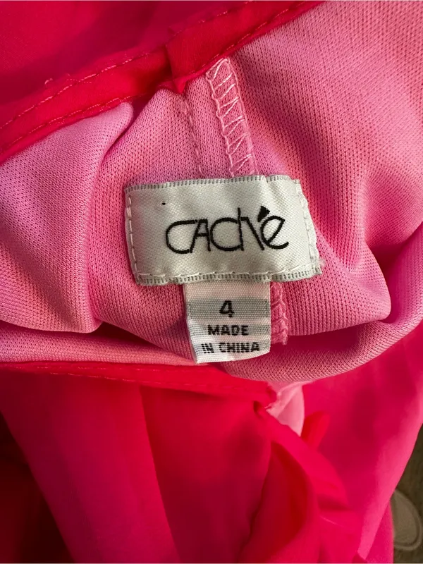 Vintage Cache One Shoulder Maxi Dress Pink Ombre Party Prom Event Fairycore - Image 6