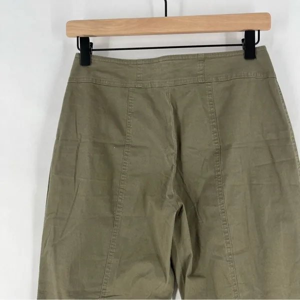 Boston Proper Lightweight Stretch Cotton Seamed Straight Leg Olive Utility‎ Pant - Image 8