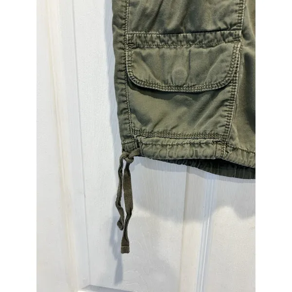 Calvin Klein Jeans Womens‎ Size 6 Olive Green Cargo Shorts Cotton Drawstring Hem - Image 2