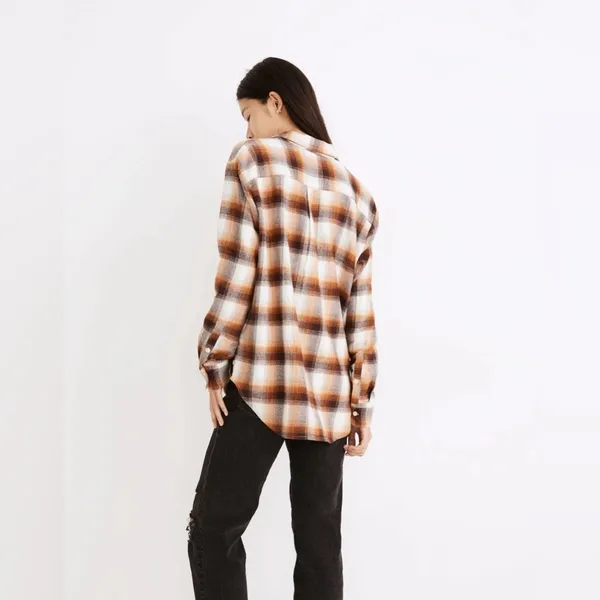 Madewell Flannel Side-Button Oversized‎ Ex-Boyfriend Shirt in Bickett Plaid - Image 7