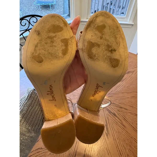 Sam Edelman Yaro Ankle Strap Block Heel Sandals Rose Gold‎ Metallic Size 9 - Image 6
