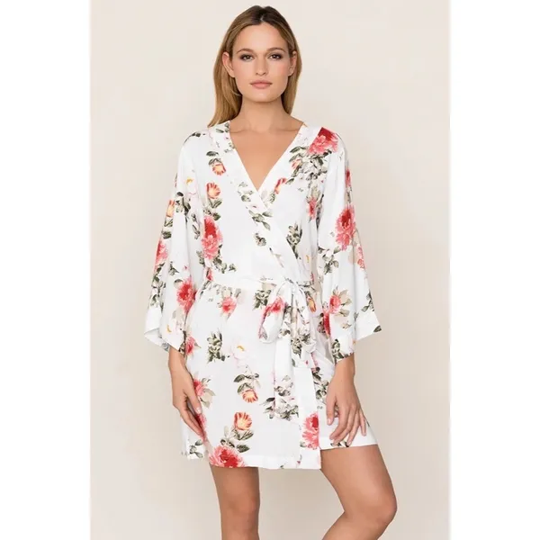 YUMI KIM Dream Lover Floral Robe True‎ Love Bridal Bridesmaid Summer Small - Image 4