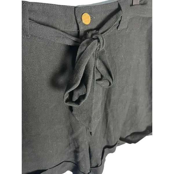 Show Me‎ Your Mumu Women's L Hadley High Rise Linen Shorts Black Coastal Casual - Image 2