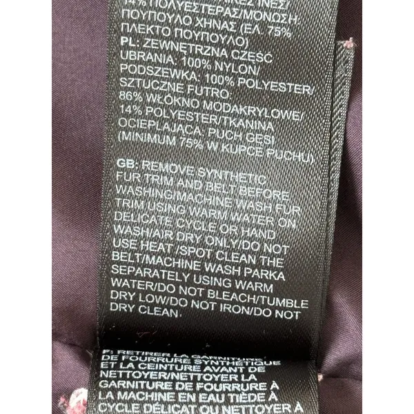 The North Face Puffer Jacket Hooded Womens Small Purple Hooded Goose‎ Down Coat - Image 5