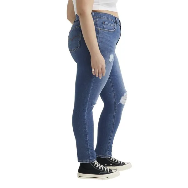 NWT Levis Womens Plus Size 721 High Rise Skinny Jeans Straight Through Blue 24W - Image 2