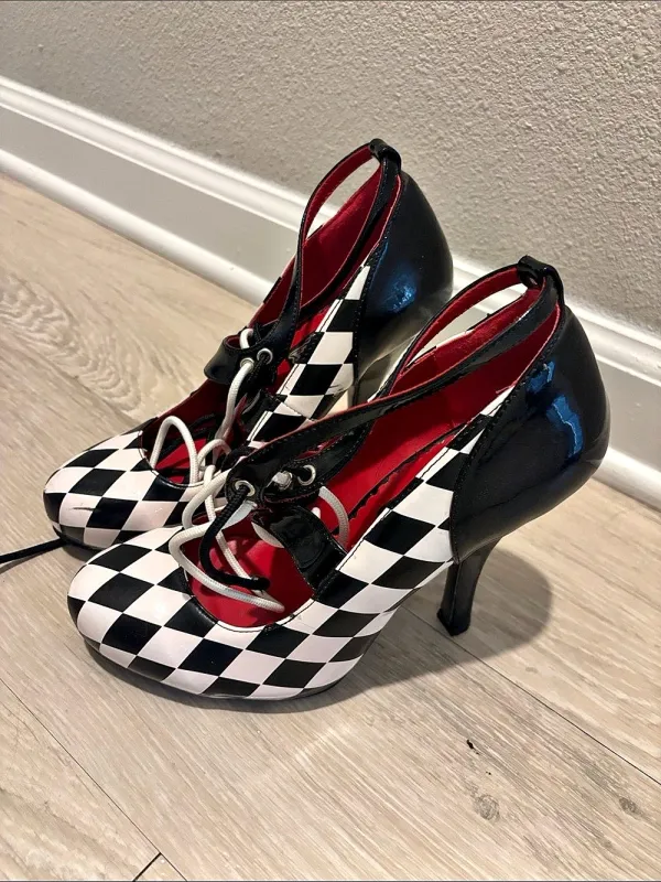 Funtasma by Pleaser Harlequin-03 Checkerboard Heels - Image 2