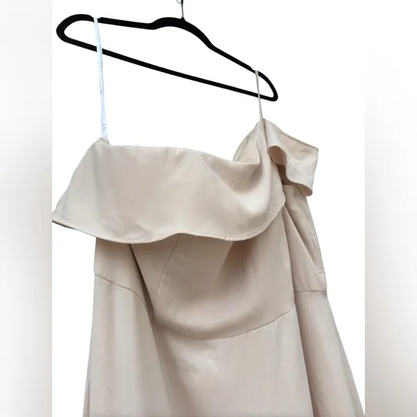 Hayley Paige Occasions One Shoulder Bridesmaid Gown Cashmere Size 22 NWT Maxi - Image 8