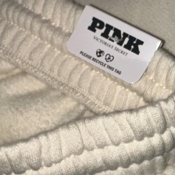 PINK Victoria’s Secret Sports Club Joggers Cream Fleece Sweatpants - Image 4