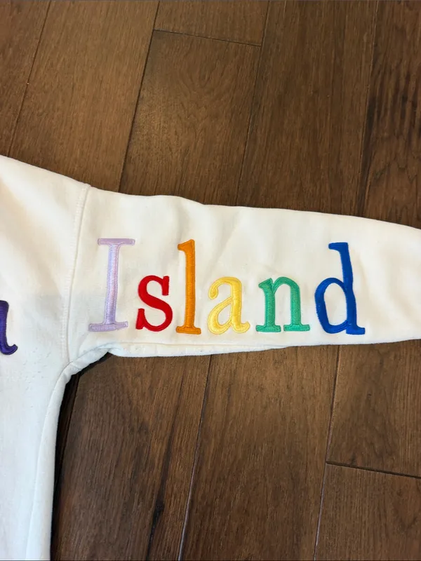 Nice Santa Catalina Island Rainbow Letter Sweatshirt White Size Small - C4-112 - Image 6
