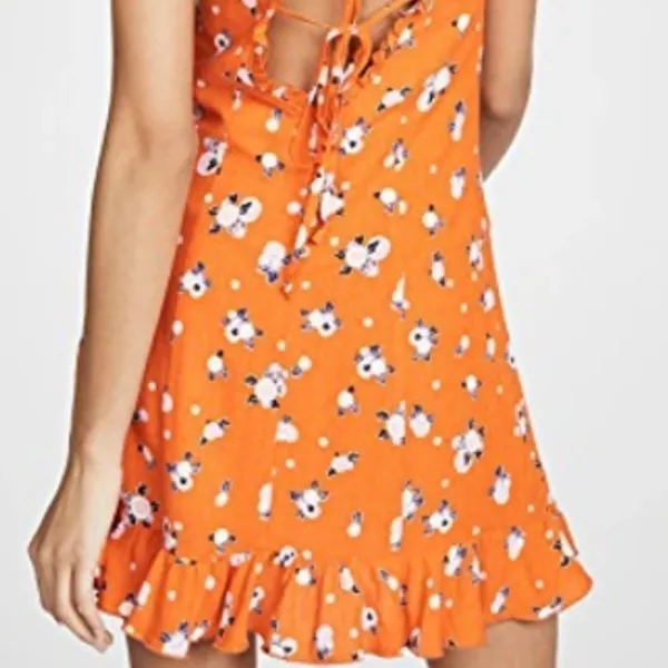 Free People‎ Like A Lady Printed Mini Dress In Orange size XS - Image 5