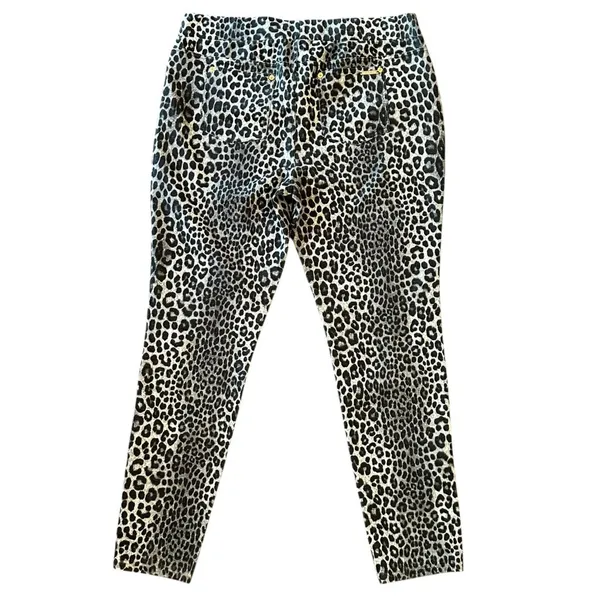 NWT Michael Kors Gray Leopard Print Stretch Skinny Jeans Cotton Blend Size XL - Image 5