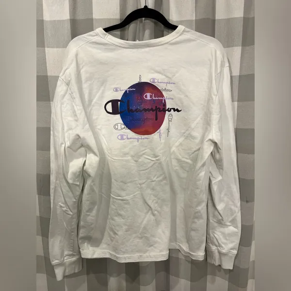 Champion Classic White Long Sleeve Tee - Image 4