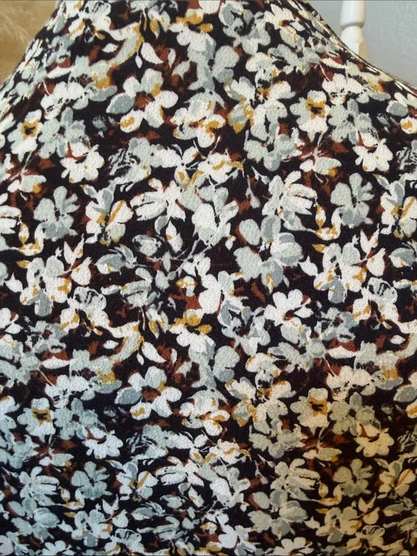Abercrombie & Fitch Floral Wrap Midi Dress XS Long Sleeve Tiered Feminine - Image 6