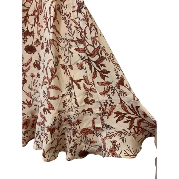 AMUR Filipa Silk Floral Midi Dress Blush Wildflowers Size 6‎ - Image 10