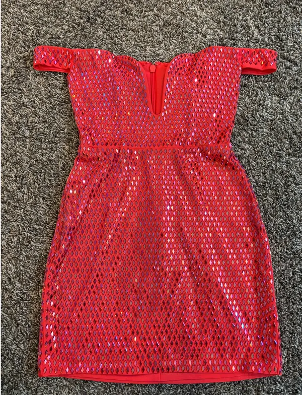 Oh Polly Leonora Embellished Off-Shoulder Dress - Image 2