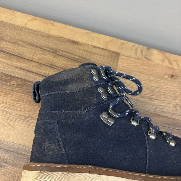 Toms Summit Suede Lace Up Hiking Boots Outdoor Dark Blue Women’s - Image 11