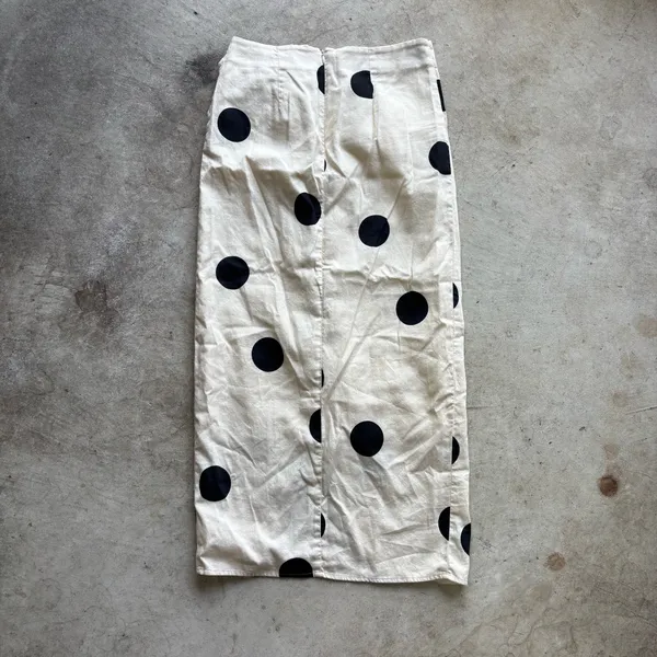 Future Collective x Jenny K. Lopez Faux Wrap Polkadot Midi Skirt Size 2 - Image 3