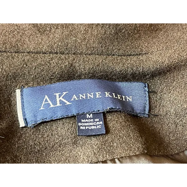 Anne Klein Brown Double Breasted Short Length Wool Blend M Lined Peacoat - Image 7