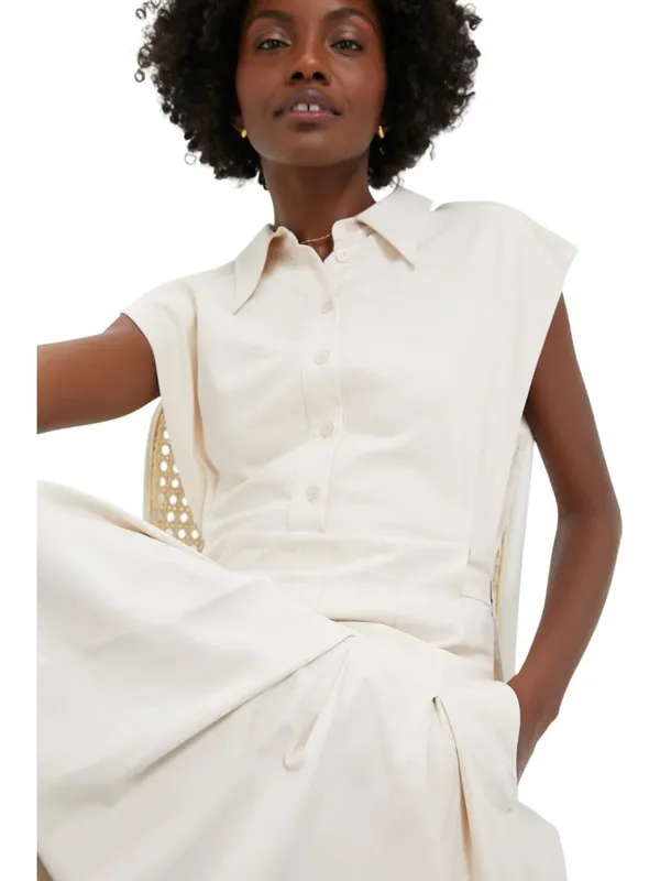 En Saison Quince Midi Shirt Dress in ecru Medium New Womens dresses - Image 5